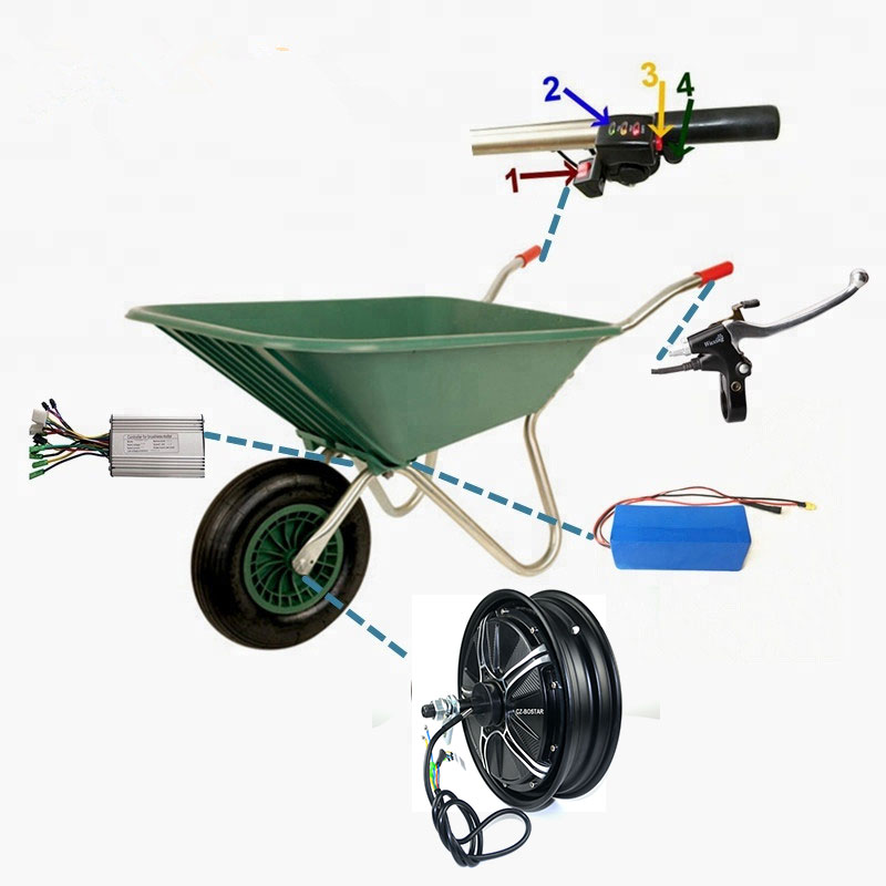 BOSTAR 500W 750W 1000W drum brake electric wheelbarrow hub motor kit